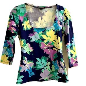 Boston Proper 3/4 Sleeve Floral Print Top.🌺 Small